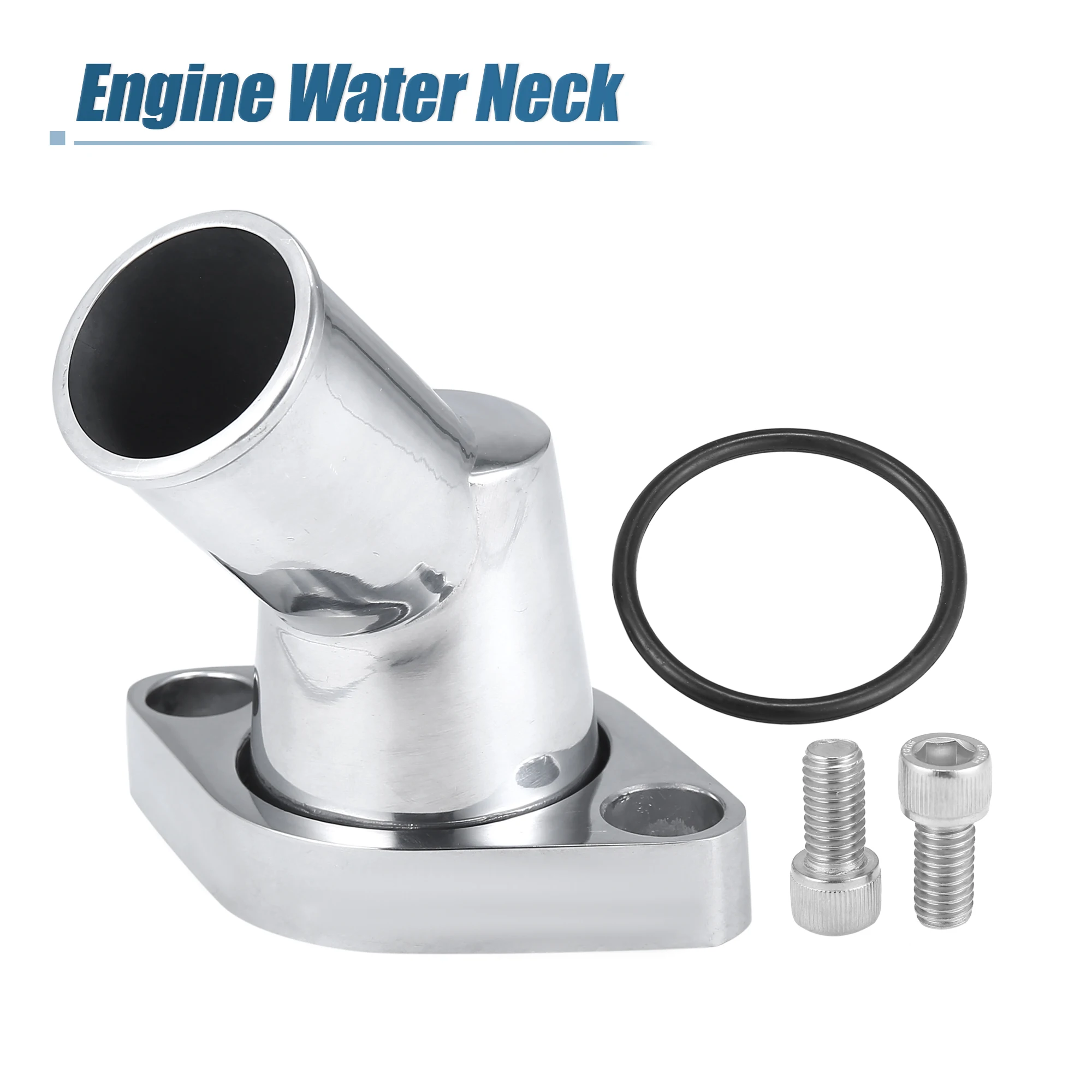 

X Autohaux 1set 45° Aluminum Car Engine Thermostat Water Neck for Chevy Small Block 283 327 350 400 396 427 454 Car Accessories