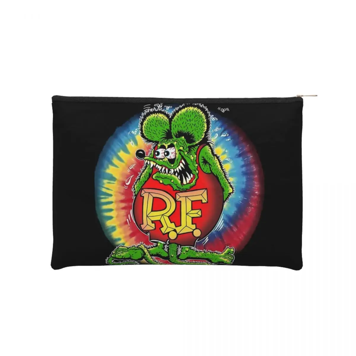 

Custom Rat Fink Stripe Travel Cosmetic Bag for Women Comic Cartoon Makeup Toiletry Organizer Lady Beauty Storage Dopp Kit