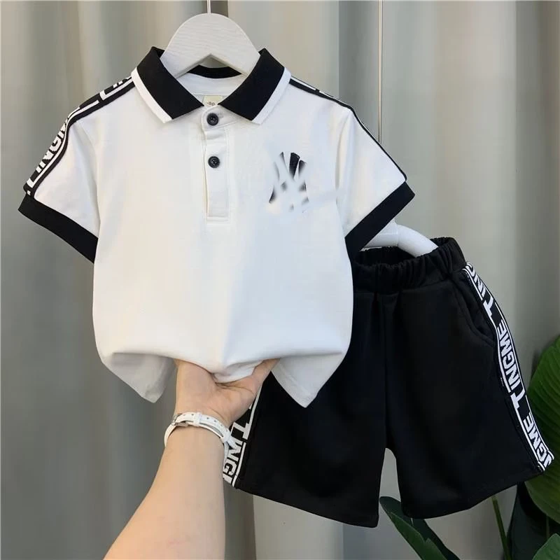 

Summer Baby Boys Football Suit Kids Clothes Sets Toddler Girls Sports T Shirts + Shorts 2 Pcs Sets Children Costume Set