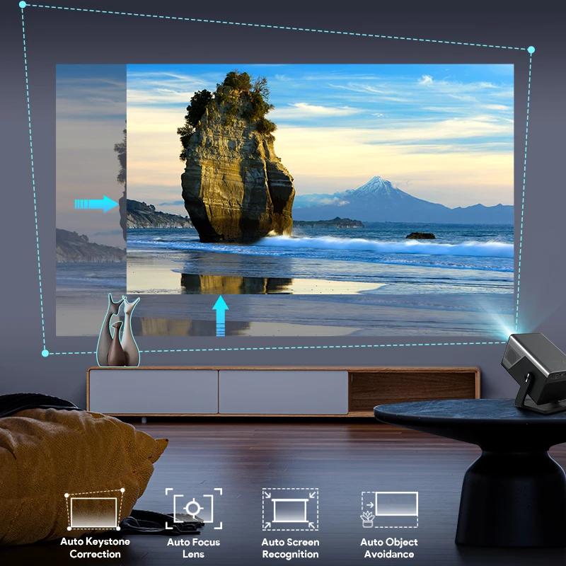 Фото Проектор Tripsky Google TV OS с поддержкой 4K, умный проектор с Wi-Fi и Bluetooth, для просмотра фильмов на открытом воздухе, 800 ANSI, с автофокусом №3