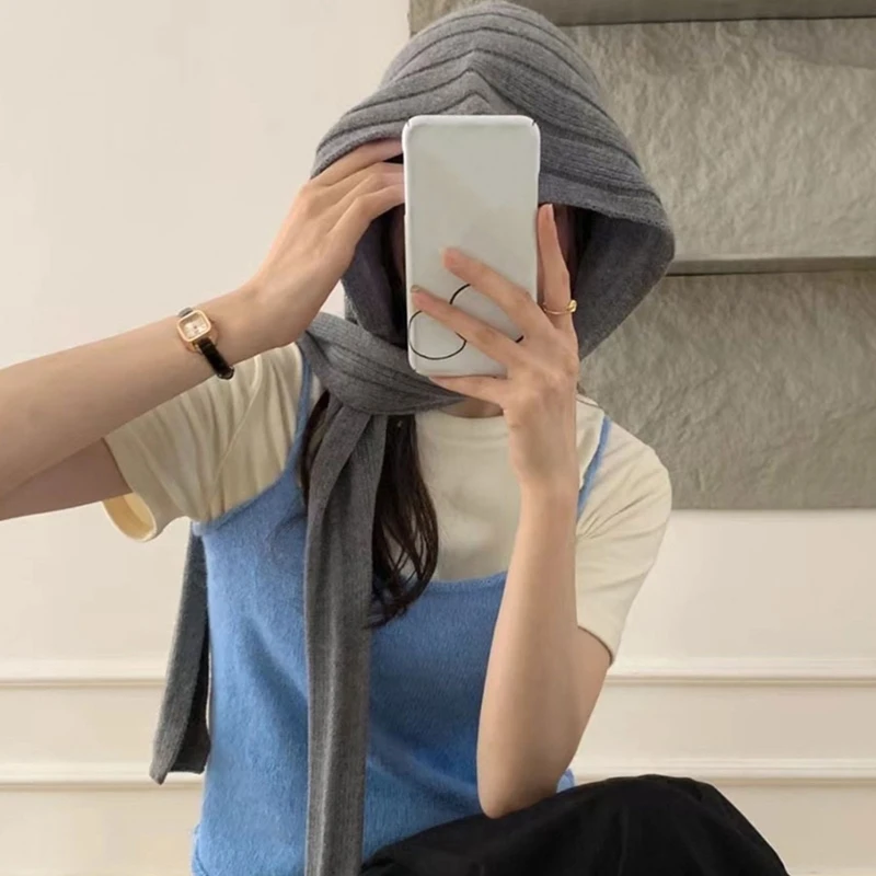 Шапка с завязками для ушей женщин и девочек Балаклава модная осенне-зимняя шапка