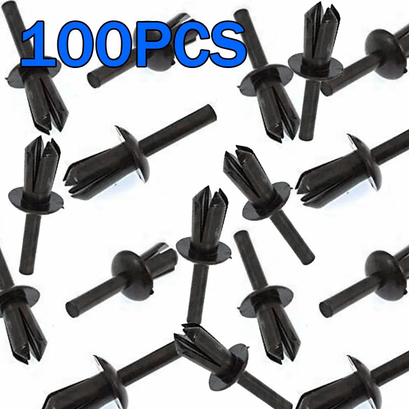 

100pcs Fender Liner Rivets Expanding Clip Bumper Plaques Fastener Black For BMW E12 E28 E30 E34 E36 E39 E46 E60 Car Parts