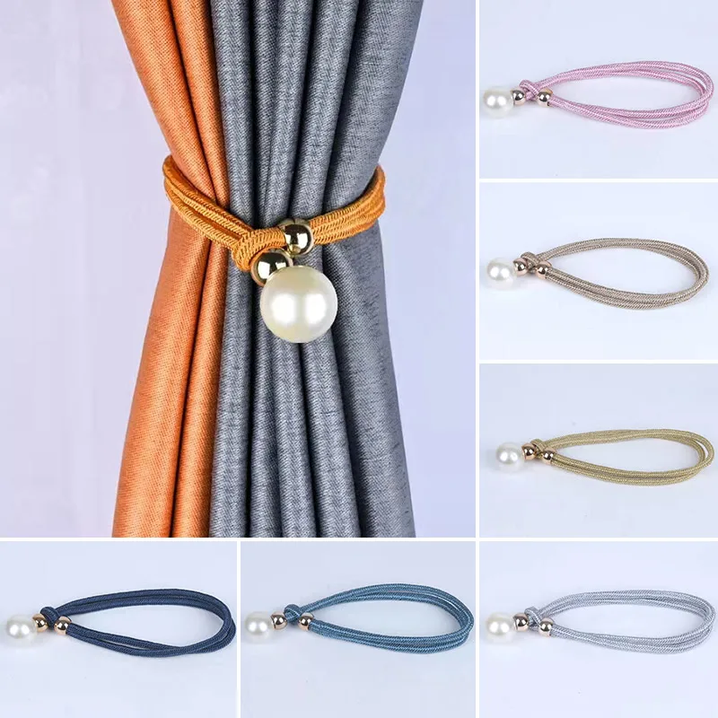 

Boho Curtain Tie Back Woven Curtain Holdbacks DIY Office Hanging Ball Holder Bandage Handmade Tieback Polyester Window Accessori