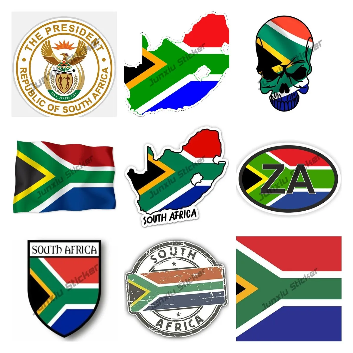 

South Africa Flag Map Stamp Travel Vinyl Sticker South Africa Code Emblem ZA Cape Town Decal For Truck Car Window Bumper KK13cm