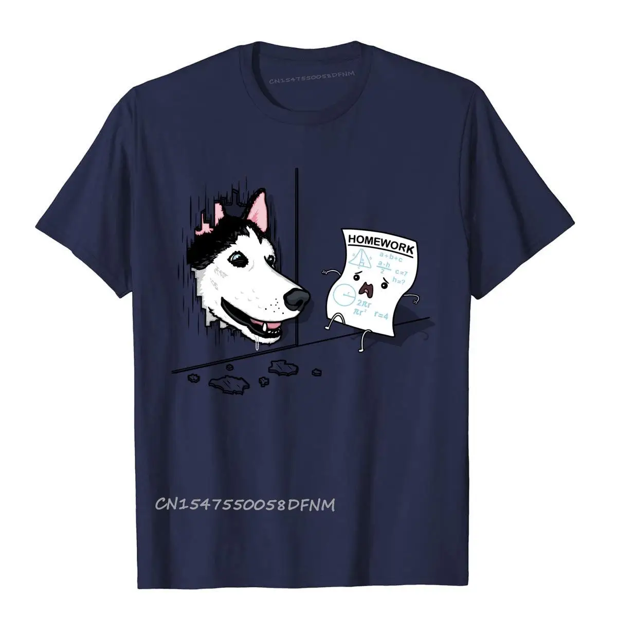 

Homework In Panic Siberian Husky Dog T Shirts Funny Brand Men Tees Top T-Shirts 100% Premium Cotton Vintage Clothing Shirt
