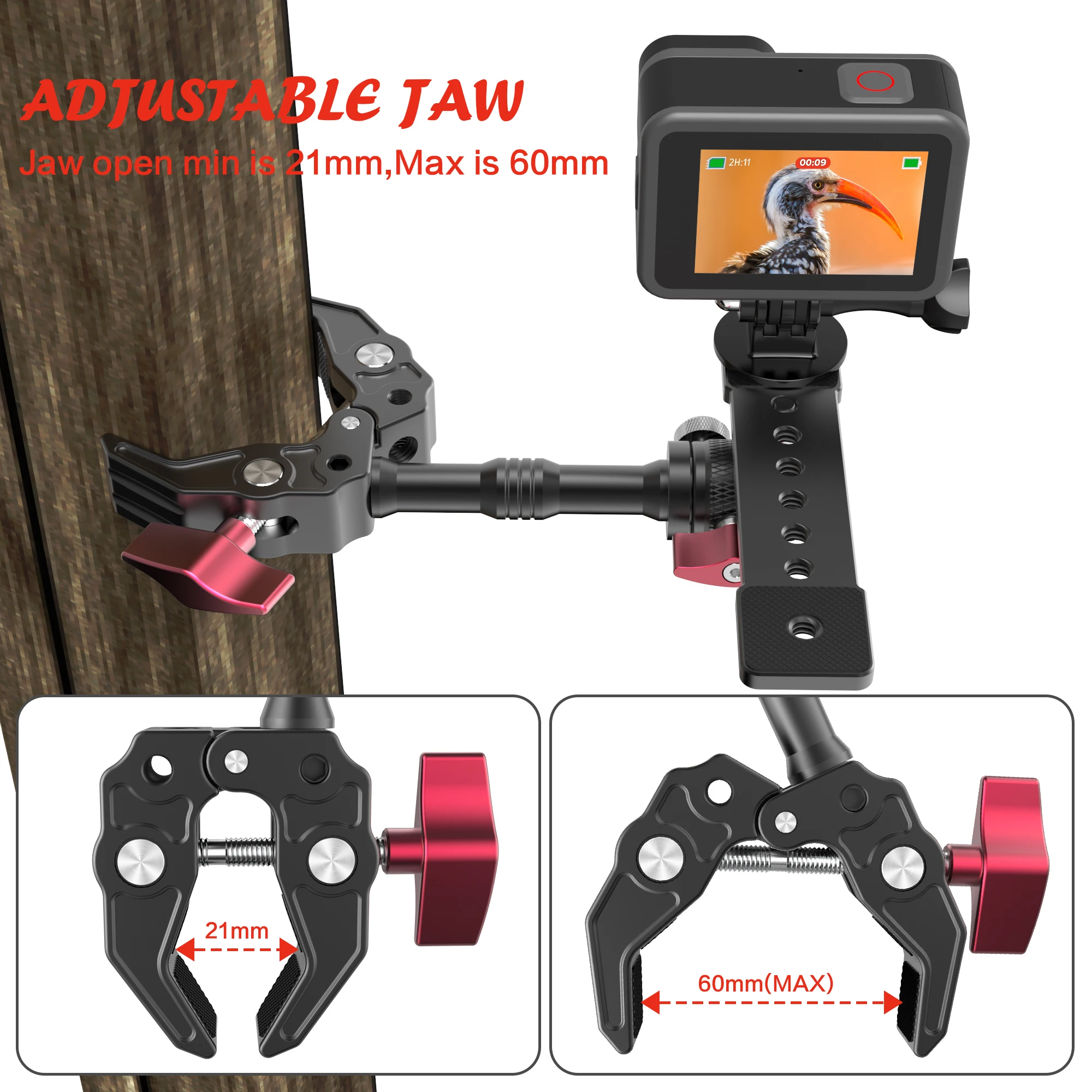 

New Camera Mount Holder Mounting Arm for gopro Insta360 Mount Tracking Shooting Sports Camera Bracket Phone Mount Selfie Stick
