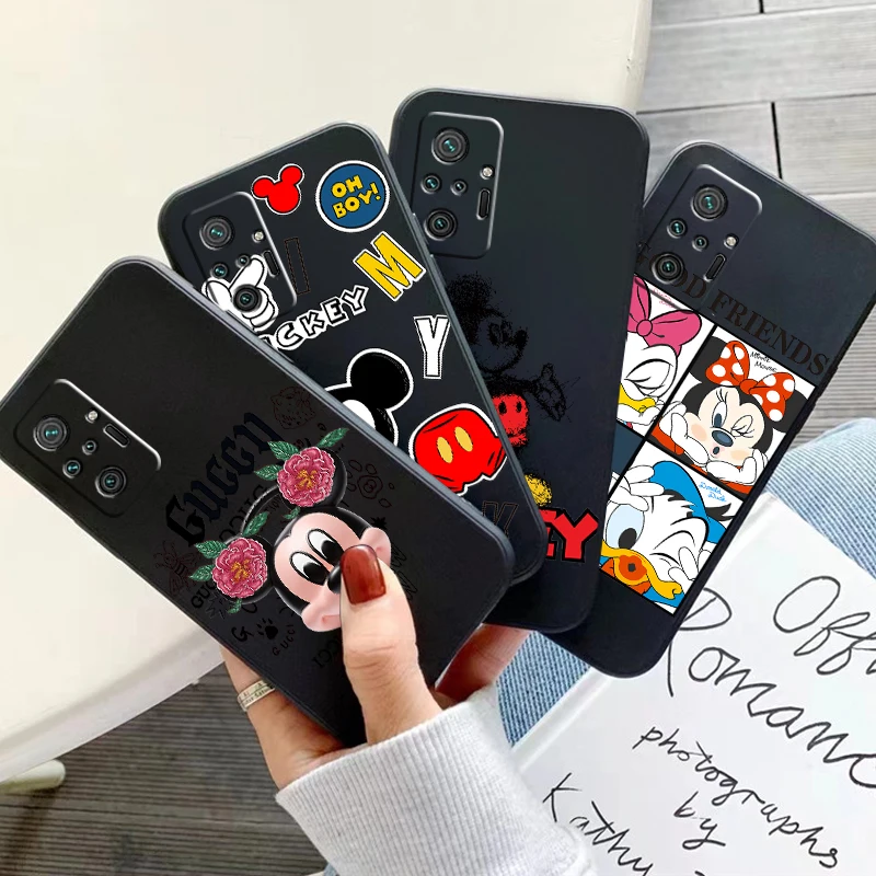 

Disney Mickey Minnie Mouse Phone Case For Xiaomi Redmi Note 10 10X 10T 10S 9 9T 9A 9C 9S 9 Pro Max Back Liquid Silicon Funda