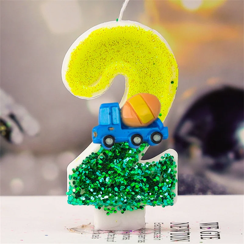 

Зеленые детские свечи для торта