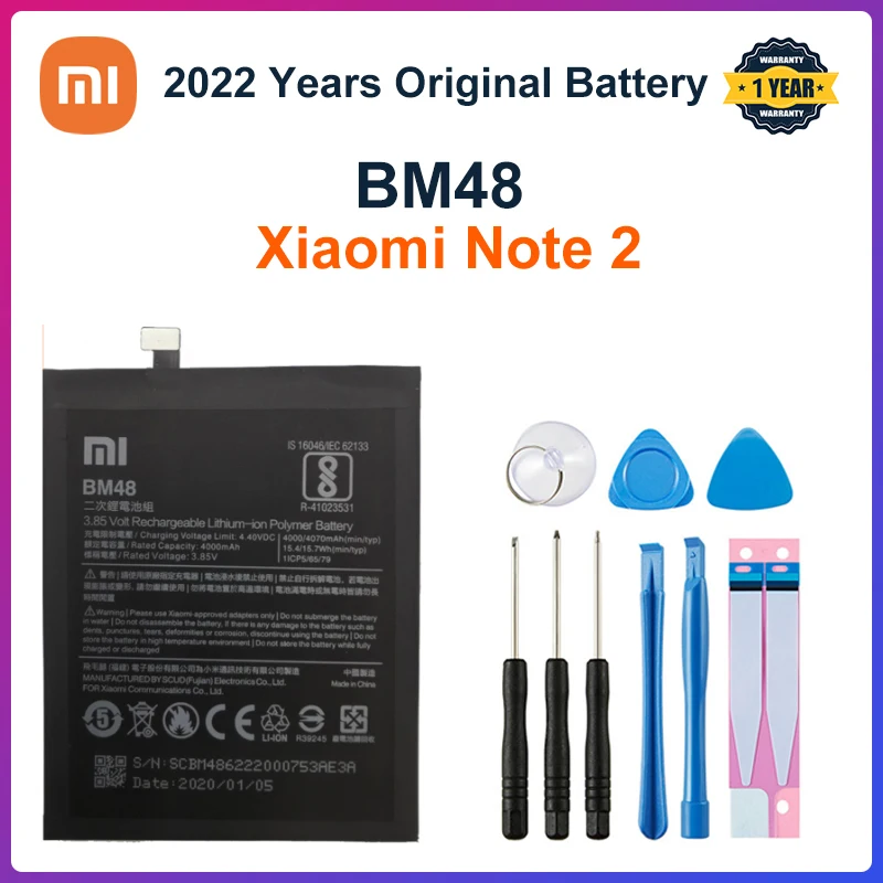 

Оригинальный аккумулятор для телефона Mi Note2 Аккумулятор для Xiaomi Mi Note 2 BM48 Аккумулятор для Xiaomi Note2 + Подарочные инструменты + наклейки