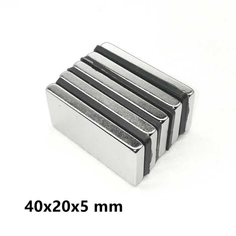 

2~30PCS 40x20x5 Quadrate Strong Neodymium Magnet 40mm*20mm Strip Powerful NdFeB Magnetic 40x20x5mm Rare Earth Magnets 40*20*5