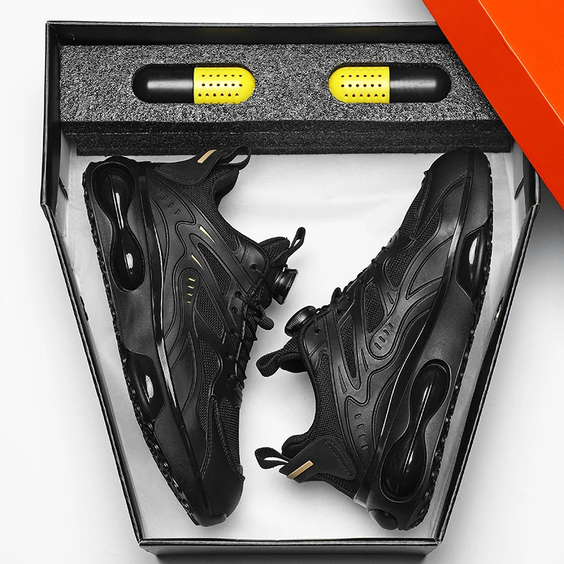 27/5000 черные мужские кроссовки на воздушной подушке осенние дышащие 2024 новые