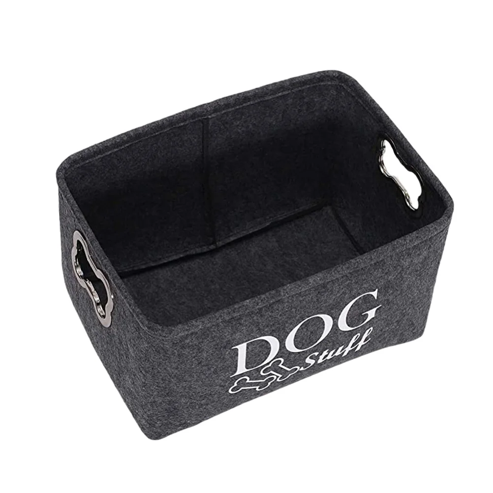 

Dog Toy Felt Box Square Storage Basket Pet Bin Accessories Boxes Container Stuff Baskets Casetoys Puppy Accessory Cube Box Felt