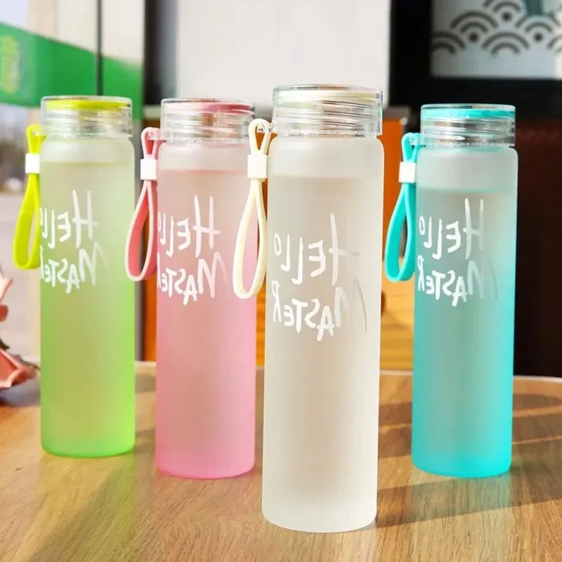 

Net Red Gradient Frosted Plastic Water Bottle Portable Leak Proof High Temperature Resistant Gift Cup Girl Kawaii Water Bottle