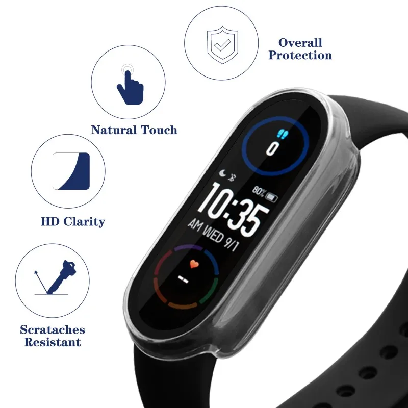 Чехол 2 в 1 + пленка для Xiaomi Mi Band 6/5/4/3/NFC Универсальный прочный защитный чехол