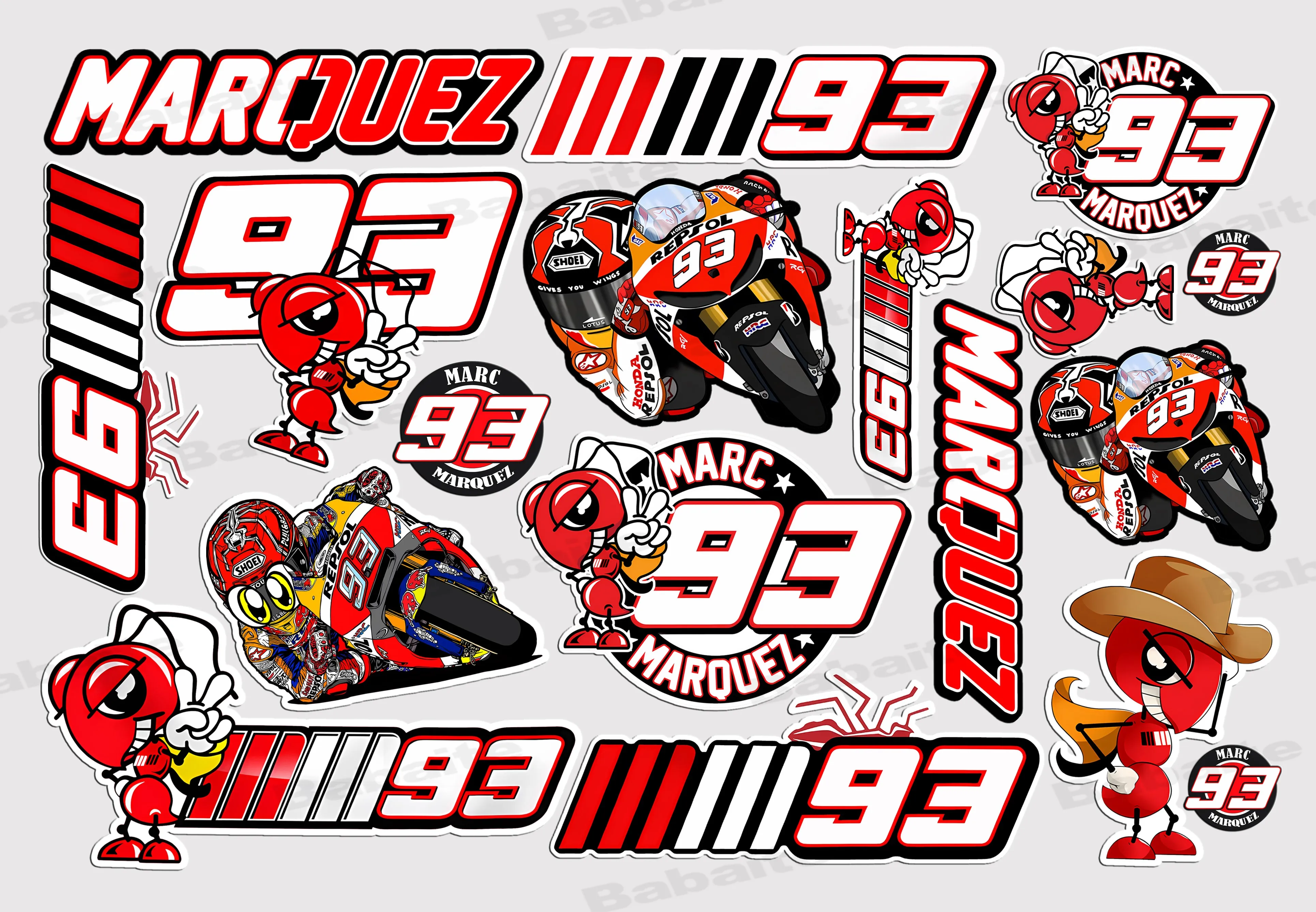 Красный муравьи No 93 M-Marquezs мото наклейка авто кузов бампер окна мотоцикл ноутбук стены виниловая пленка наклейка аксессуары для тюнинга автомобиля