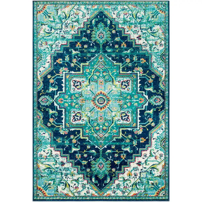 

Traditional Blue Area Rug; 5'3" x 7'9"