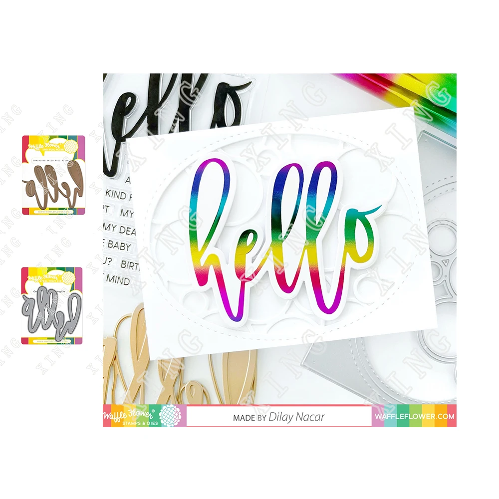 

Oversized Hello Craft Metal Cutting Dies Hot Foil Plate 2022 Newest Arrival Mold Diy Scrapbooking Paper Greeting Card Decoration