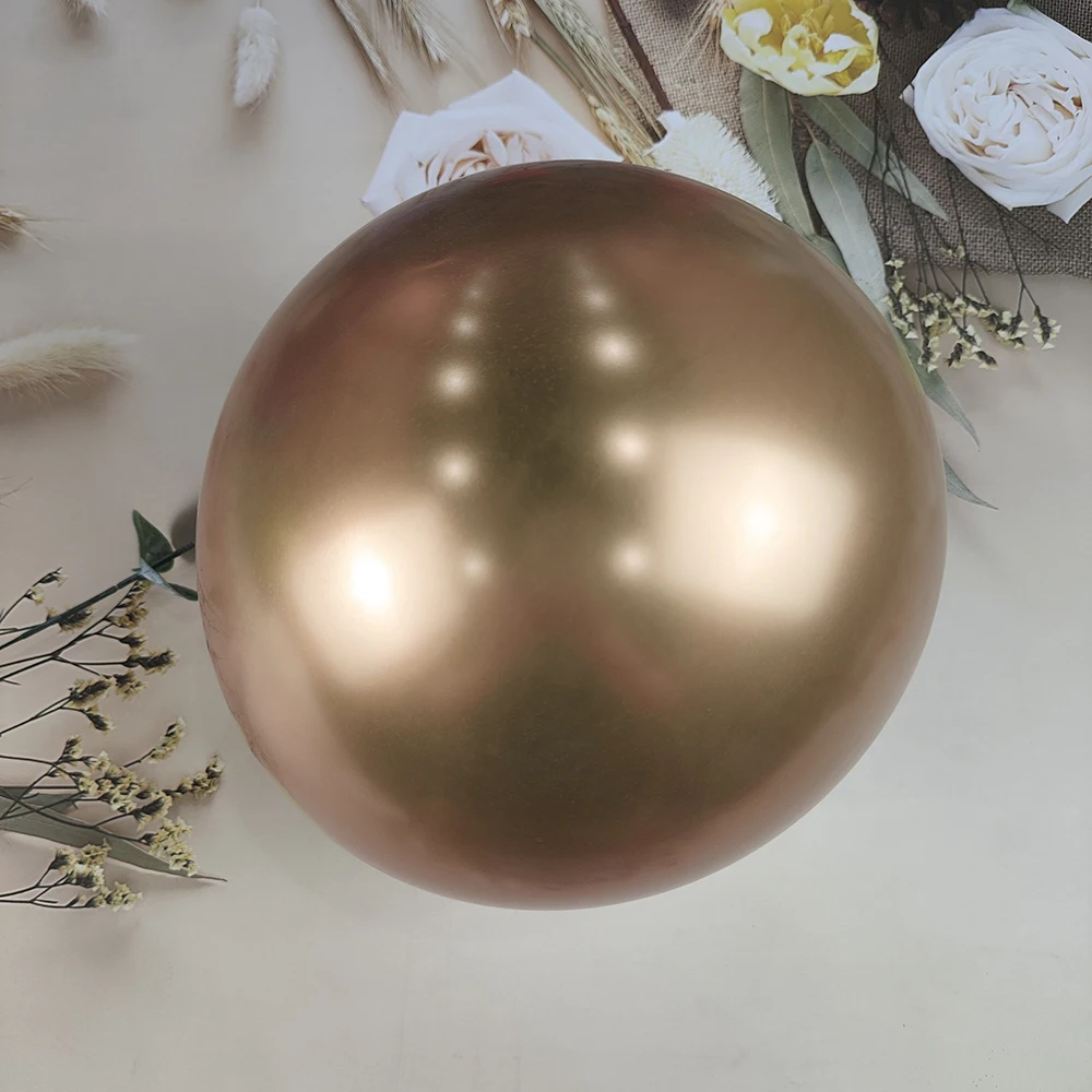 Новый металлический глянцевый латексный шар золотой серебряный хромированный