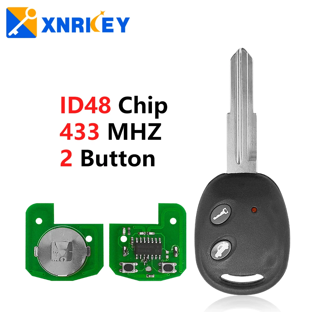 

XNRKEY 2 Button Car Remote Key ID48 Chip 433Mhz for Chevrolet Aveo 2009-2016 Smart Car Key Model: RK950EUT P/N: CE 0678
