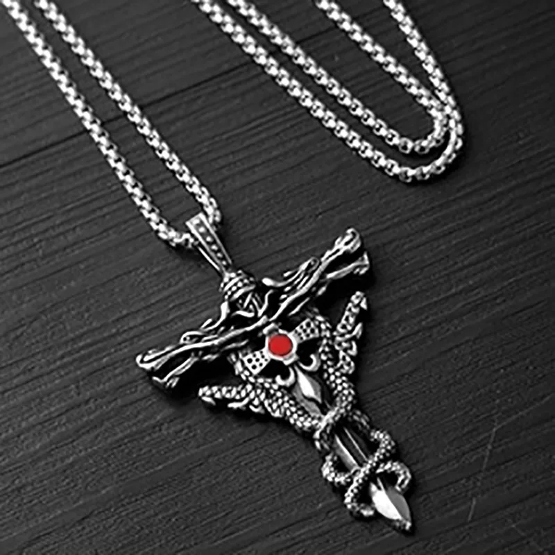 Женские колье хип-хопа с крестом, листом, черепом, злым глазом, панк из нержавеющей стали, гипстерские аксессуары, цепочка для свитера.