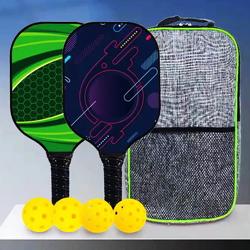 2 Pickle Rackets 4 Balls 1 Bag Cricket Carbon Fiber Polymer Honeycomb Center Cushioning Grip About 1.2KG Outdoor Sporting Goods