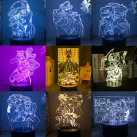 jojo bizarre adventure kujo jotaro 3d led lamp for bedroom night lights anime mange figure avatar room decor luces cute gift