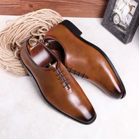 men formal leather shoes men leather shoes lace up low top leather solid color wear resistant warm non slip men shoes