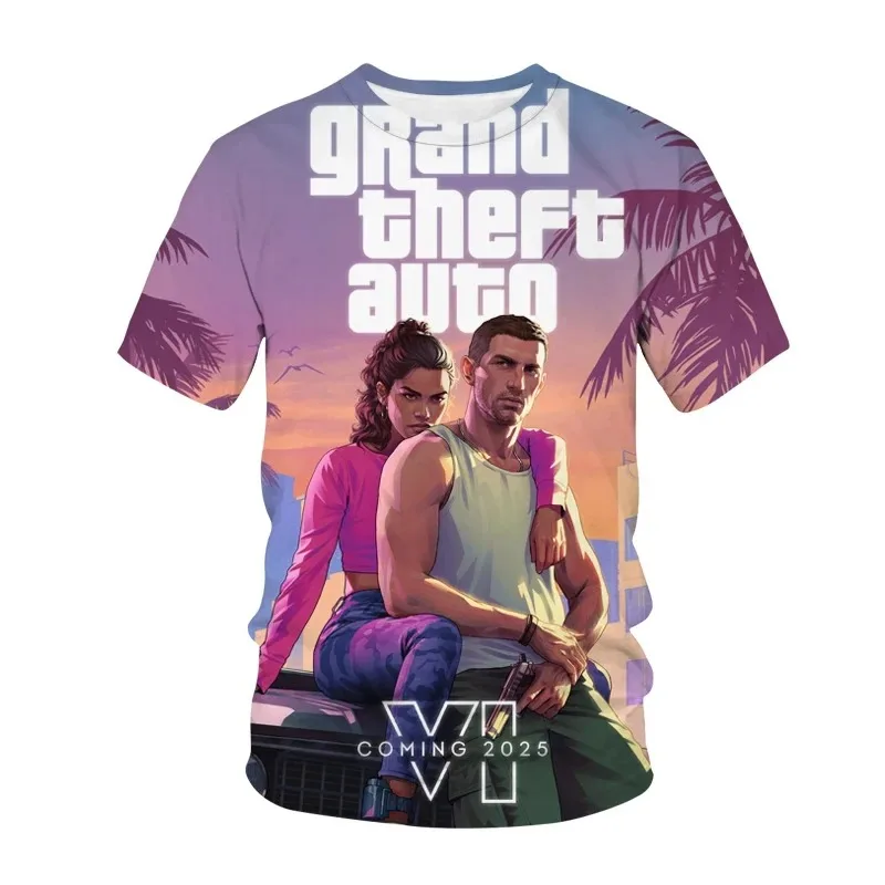 Повседневный футбольный трикотаж GTA VI с 3D принтом топ из полиэстера короткими