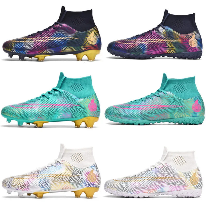 

Men's High Top Football Boots Anti-Skid Soccer Shoes FG/TF Wear-Resistant Training Shoes Boy's Outdoor Soccer Cleats 2023 New