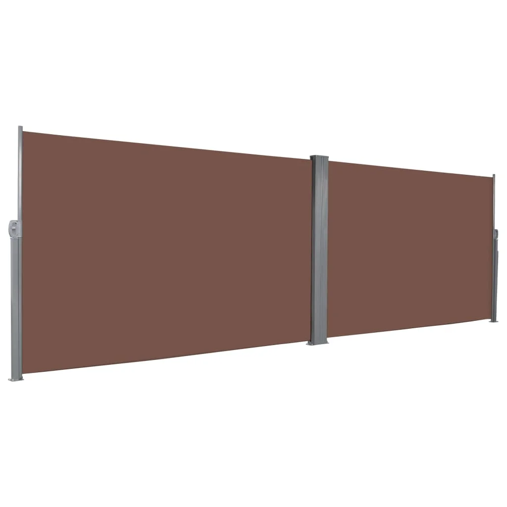 SUNG-LL retractable side awning 180x600 cm Brown | Patio Umbrellas &amp Bases