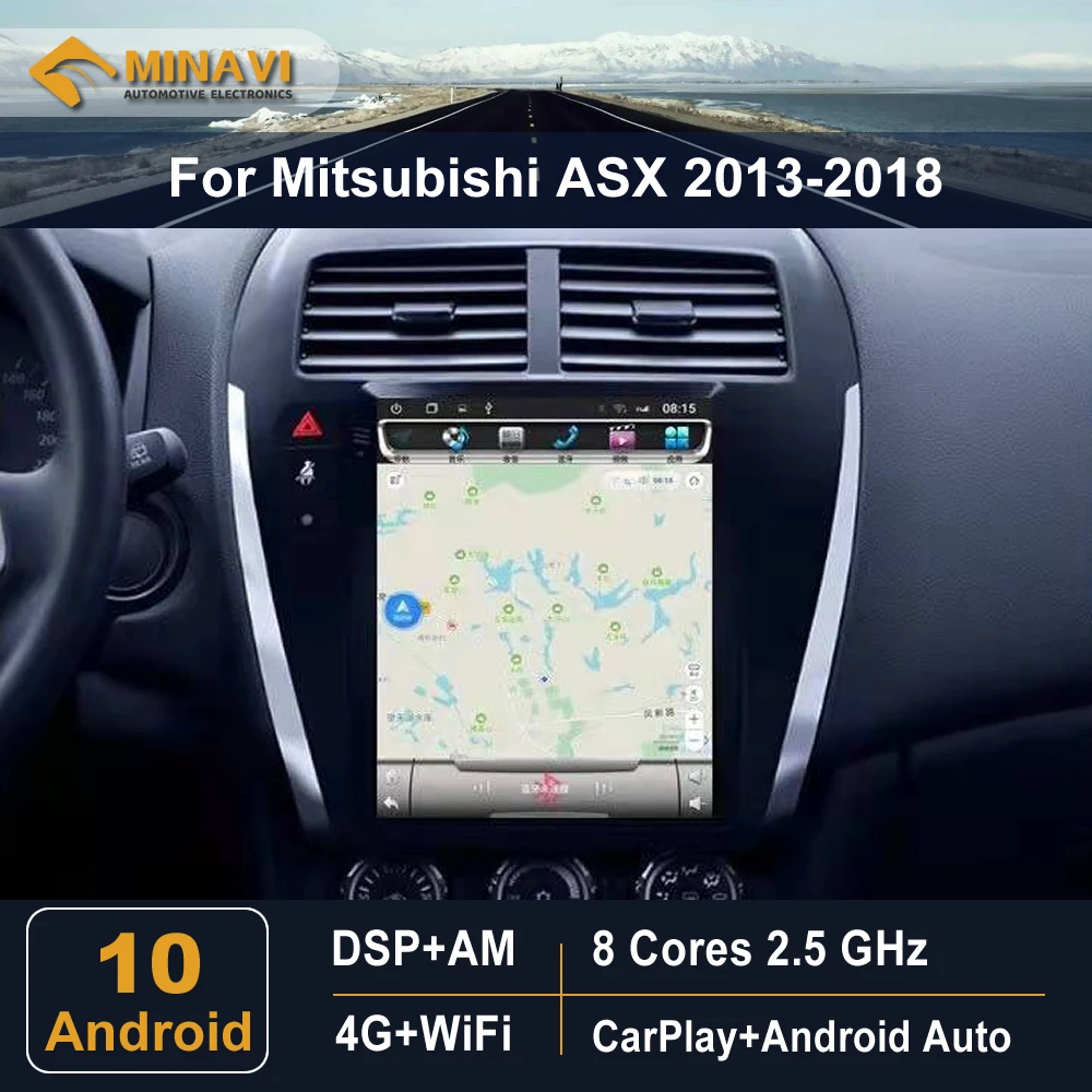 Вертикальный экран 9 7 дюйма в стиле Telsa для Mitsubishi ASX 2013-2018 автомобильное радио
