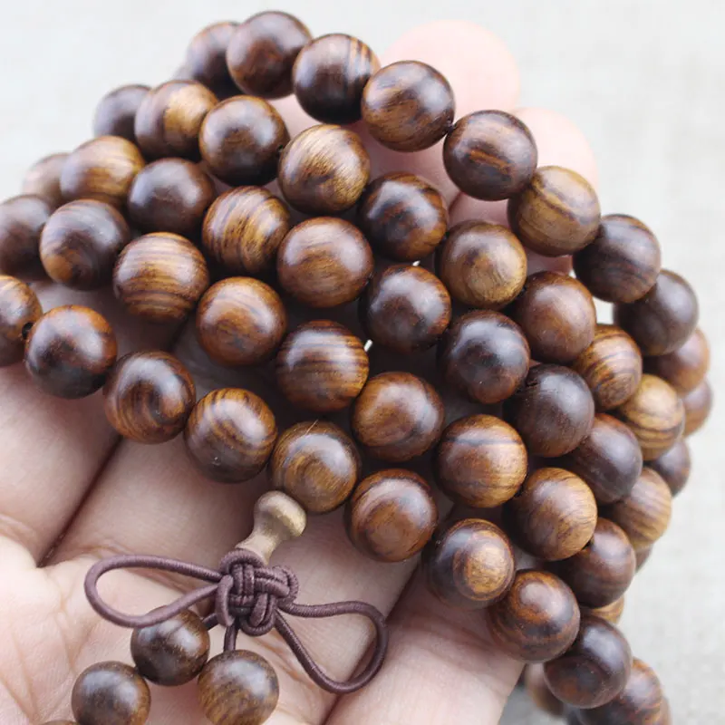 Браслет из натурального массива черного палисандра 08 бусин Вэньвань мужские и