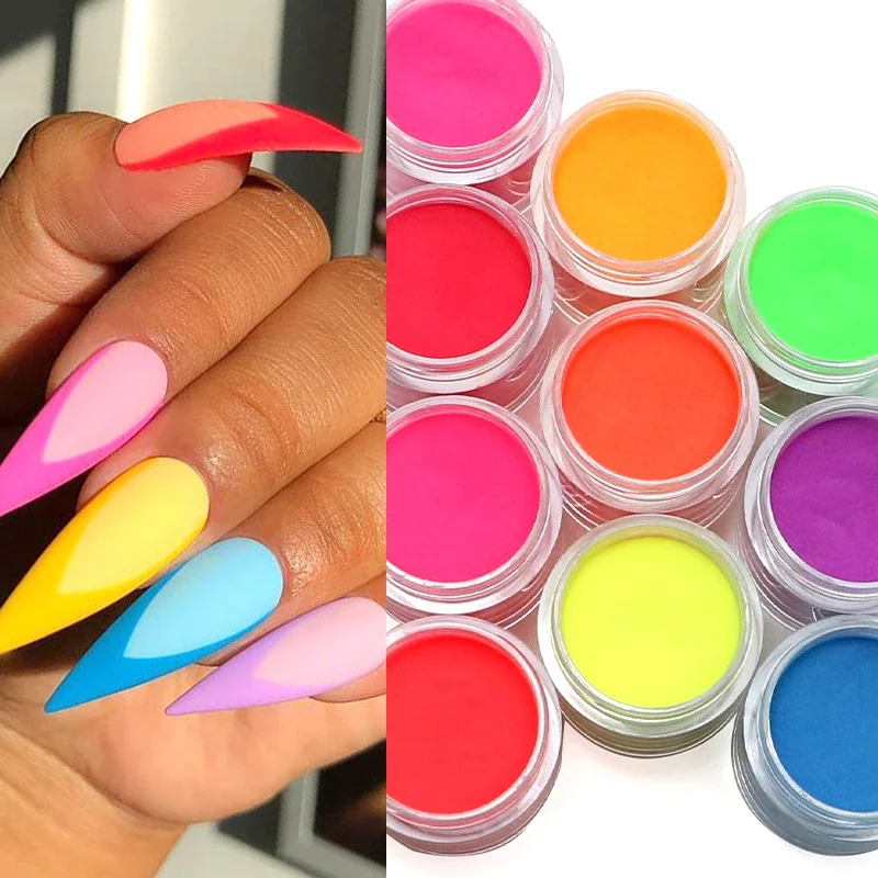 

Акриловая пудра для ногтей 10 г, неоновый пигмент, кристальная пудра, Гель-лак, маникюр, дизайн ногтей, декоративные принадлежности, професси...