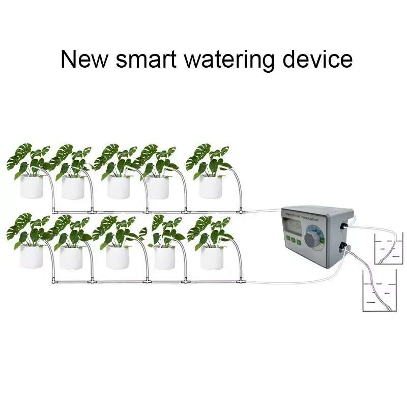 

Garden Drip Irrigation Device Double Pump Controller Timer System Intelligent Automatic Watering Device for Plants