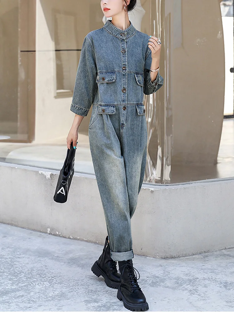 Женские джинсовые комбинезоны Y2K