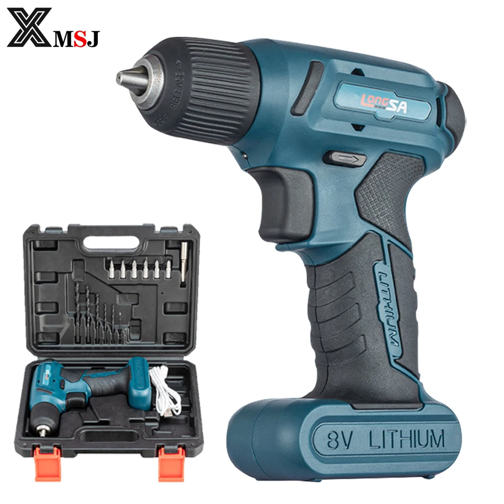 

8V Powerful Cordless Electric Screwdriver Rechargeable Mini Portable Electric Drill Set Battery Screw Driver 10Nm Household Tool