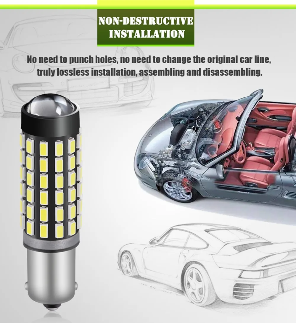 10 шт. автомобильные лампы CANBUS T4W 3014 78 чипов