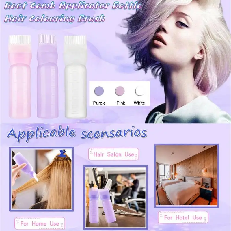 1pcs Hair Dye Bottle Comb Scalp Applicator Bottle Oil Bottle With Comb Root Comb Applicator Bottle For Hair Hair Dye Bottle