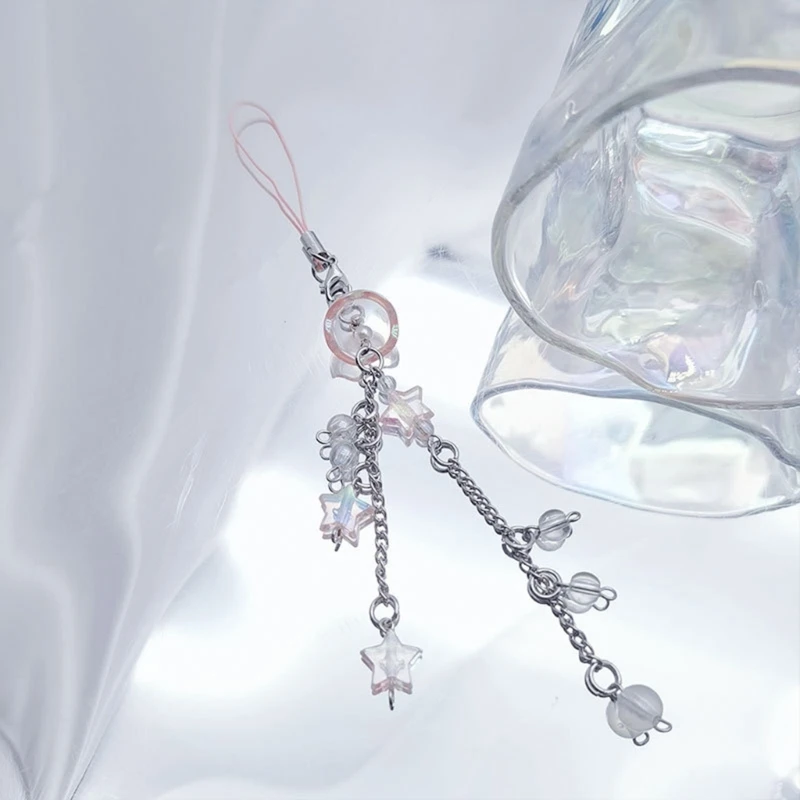 

Portable Jellyfish Shaped Fringe Keychain With Bead Cartoon Fringe Chain