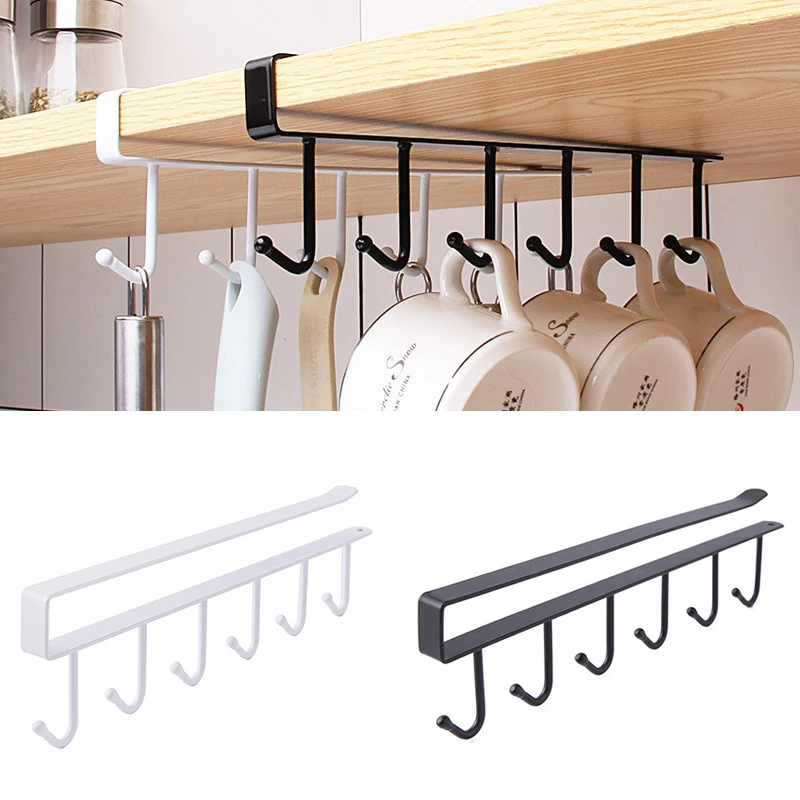 

Multifunction Kitchen Accessories Shelf Storage Hooks Clothes Hanging Wardrobe Kitchen Organizer Cup Holder Glass Mug Holder