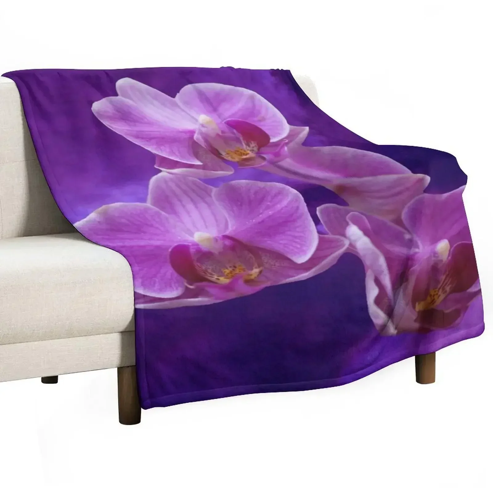 Одеяло с фиолетовыми орхидеями аниме для детей плюшевые одеяла