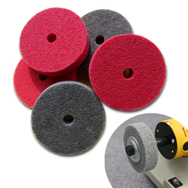 1pc Red  Grey 3 Inch 75mm Nylon Grinding Wheel Buffing Wheels For Polishing Of Metal Wood Plastic Power Tool Accessories Part