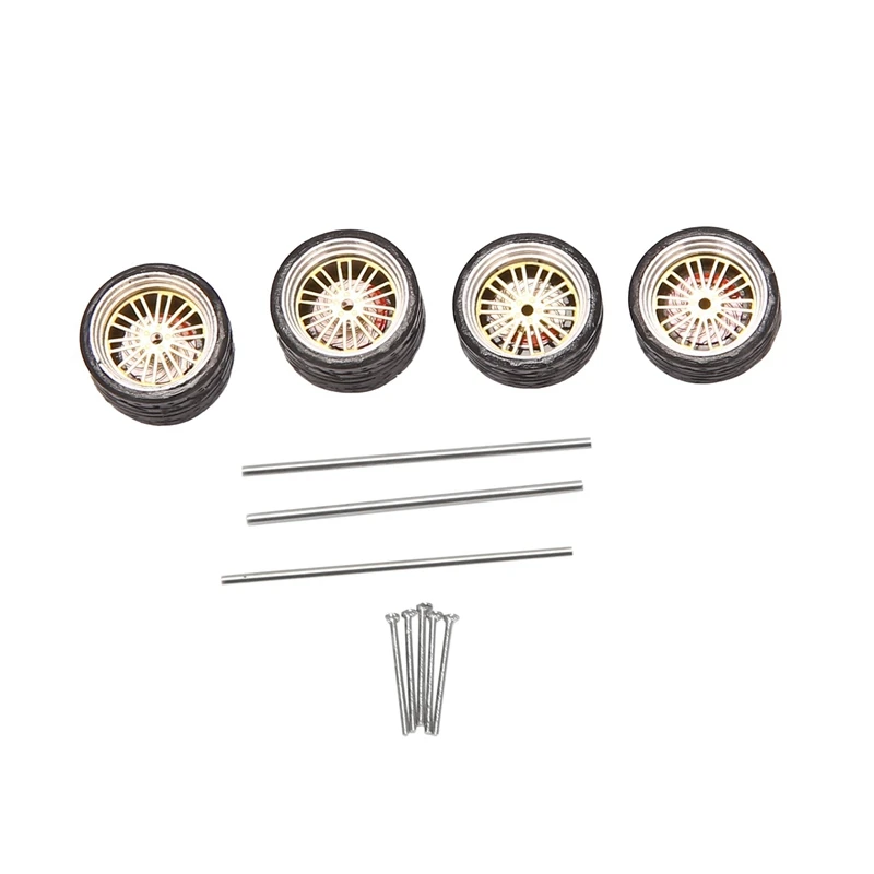 

Паровое колесо в масштабе 1/64, 4 шт., колеса из сплава, модель автомобиля из сплава с Тормозным Диском для 1:64, универсальная модель автомобильн...