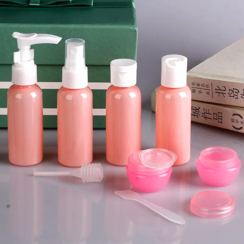 

9Pcs/Set 50ML Eco-Friendly Home Plastic Aftershave Refillable Lotion Traveling Bottle set Makeup Bottle Set Container