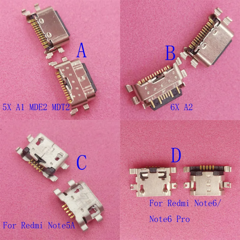 10-100 шт. USB-разъем для док-станции разъем зарядного устройства Xiaomi Redmi Note6 Note 6 Pro 5A