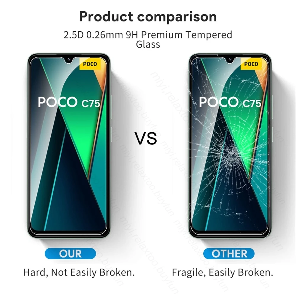 Защитное стекло 8в1 для Xiaomi Poco C75 PocoC75 Poko Little C-75 C 75 75C 4G NFC 2024 Защитная пленка