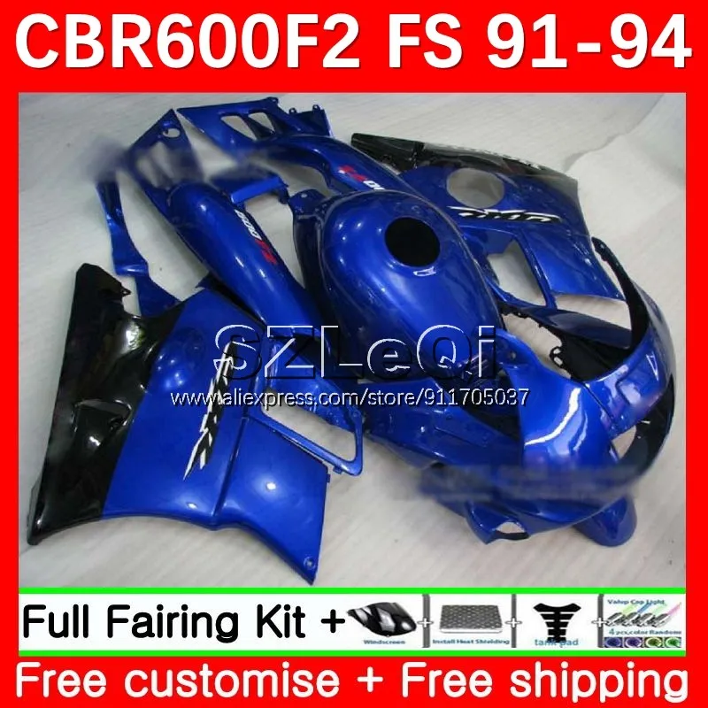 Корпус + бак для HONDA CBR 600F2 600 CBR600 F2 FS Синий Черный CC CBR600F2 91 92 93 94 33No.91 CBR600FS 1991 1992 1993 1994