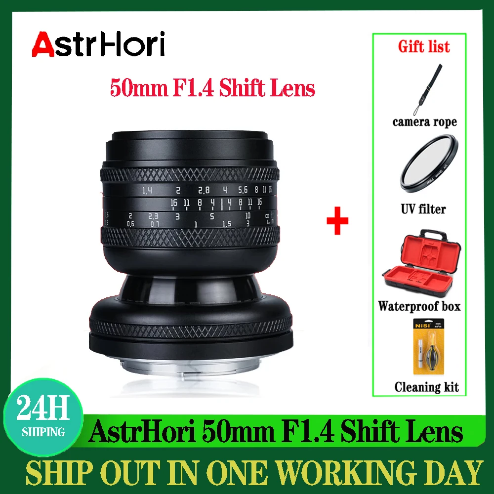 

AstrHori 50mm F1.4 Shift Lens Manual Focus Large aperture Lens for Sony/Nikon/Canon/Olympus M4/3 mount/Panasonic Sigma Leica L