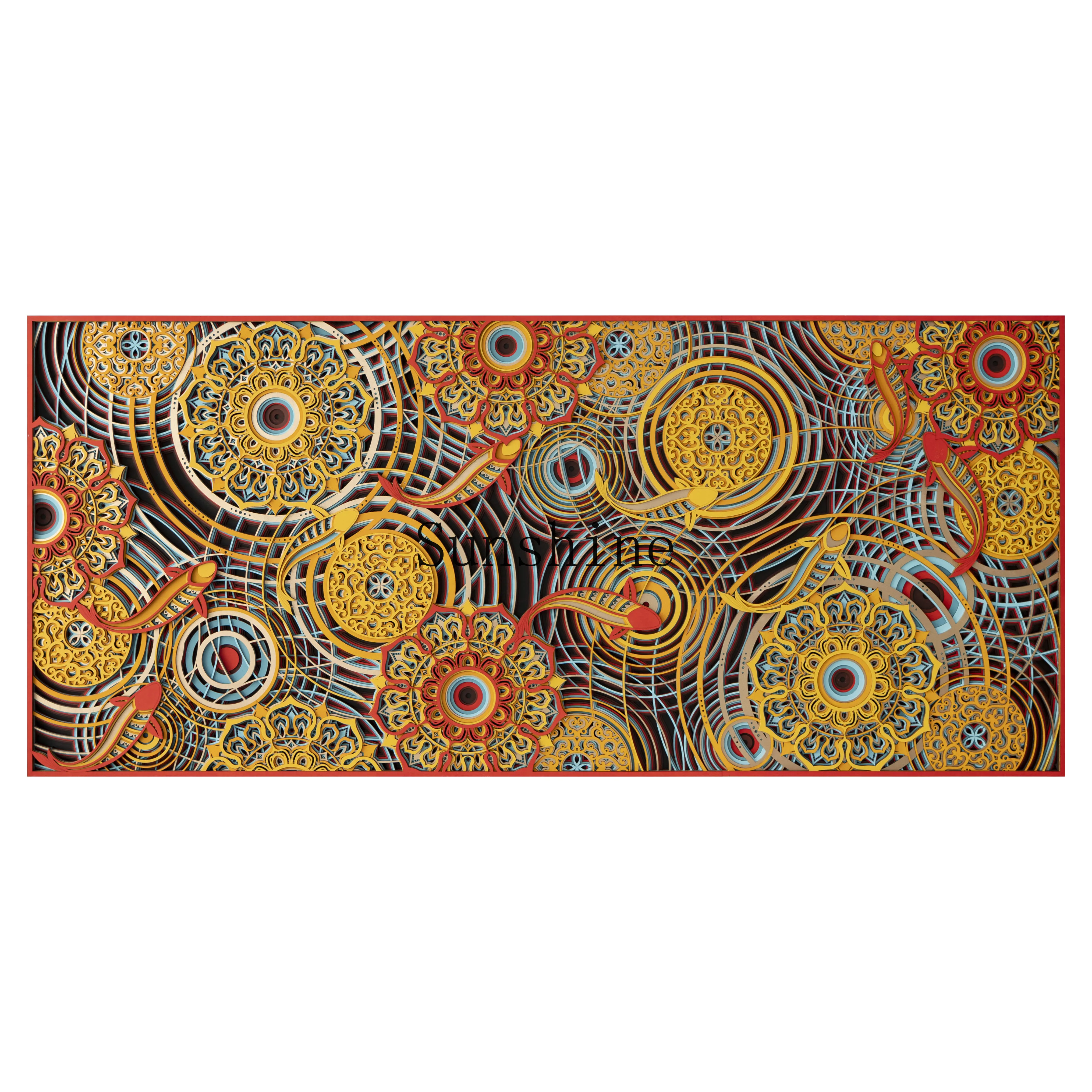 Новое китайское украшение для входной стены Hongyun Koi креативная трехмерная