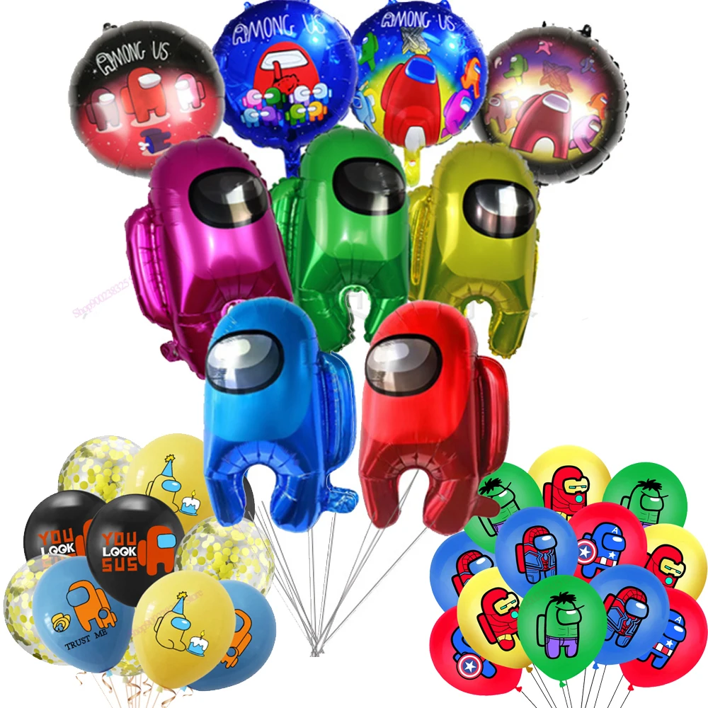 

Large Size Cartoon Among of Us Foil Balloon Inflatable Helium Balloons Wedding Decoration Happy Amongus Birthday Party Supplies